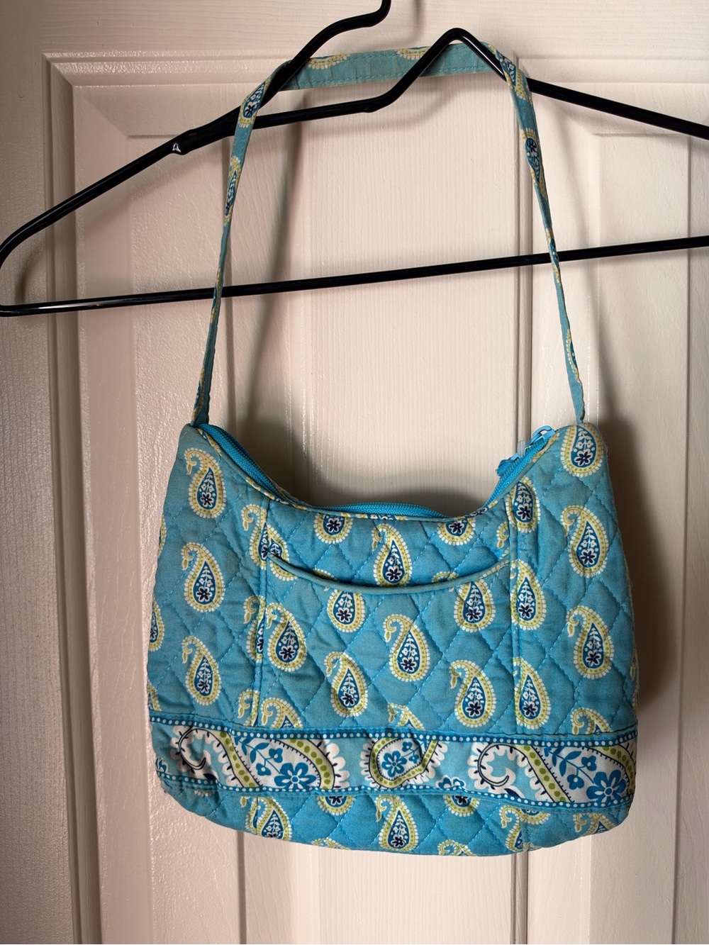 Vera Bradley Turquoise Paisley Quilted Shoulder Bag
